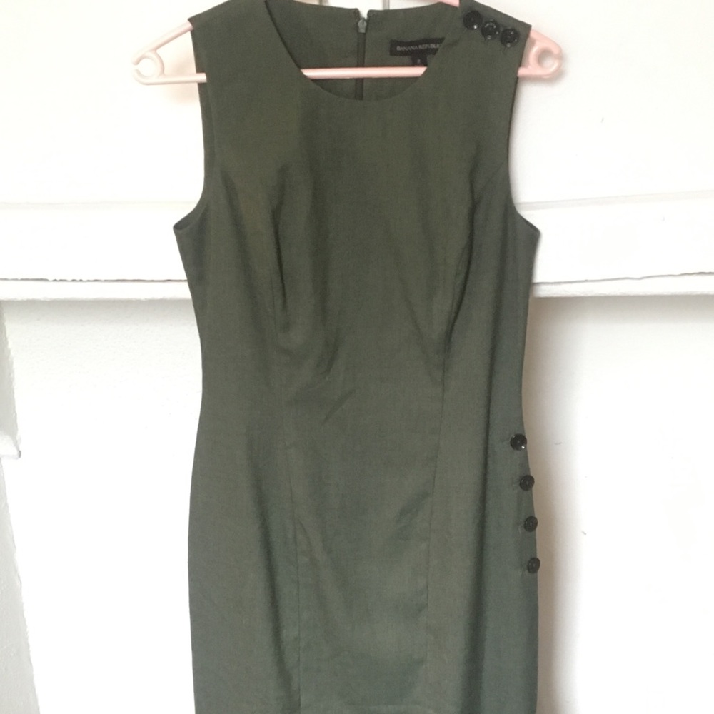 Banana Republic Army Green Sleeveless Dress